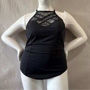 TORRID body suit  Wireless Mesh High Neck One Piece Black